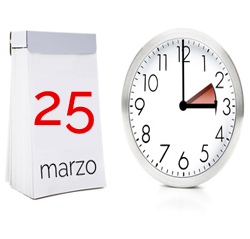 Cambio de hora próximo día 25 de marzo