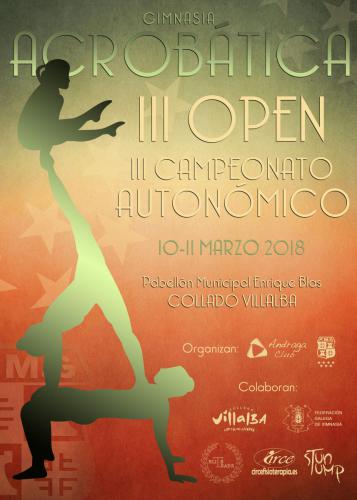 Cartel III OPen y Autnómico de Acrobática 2018